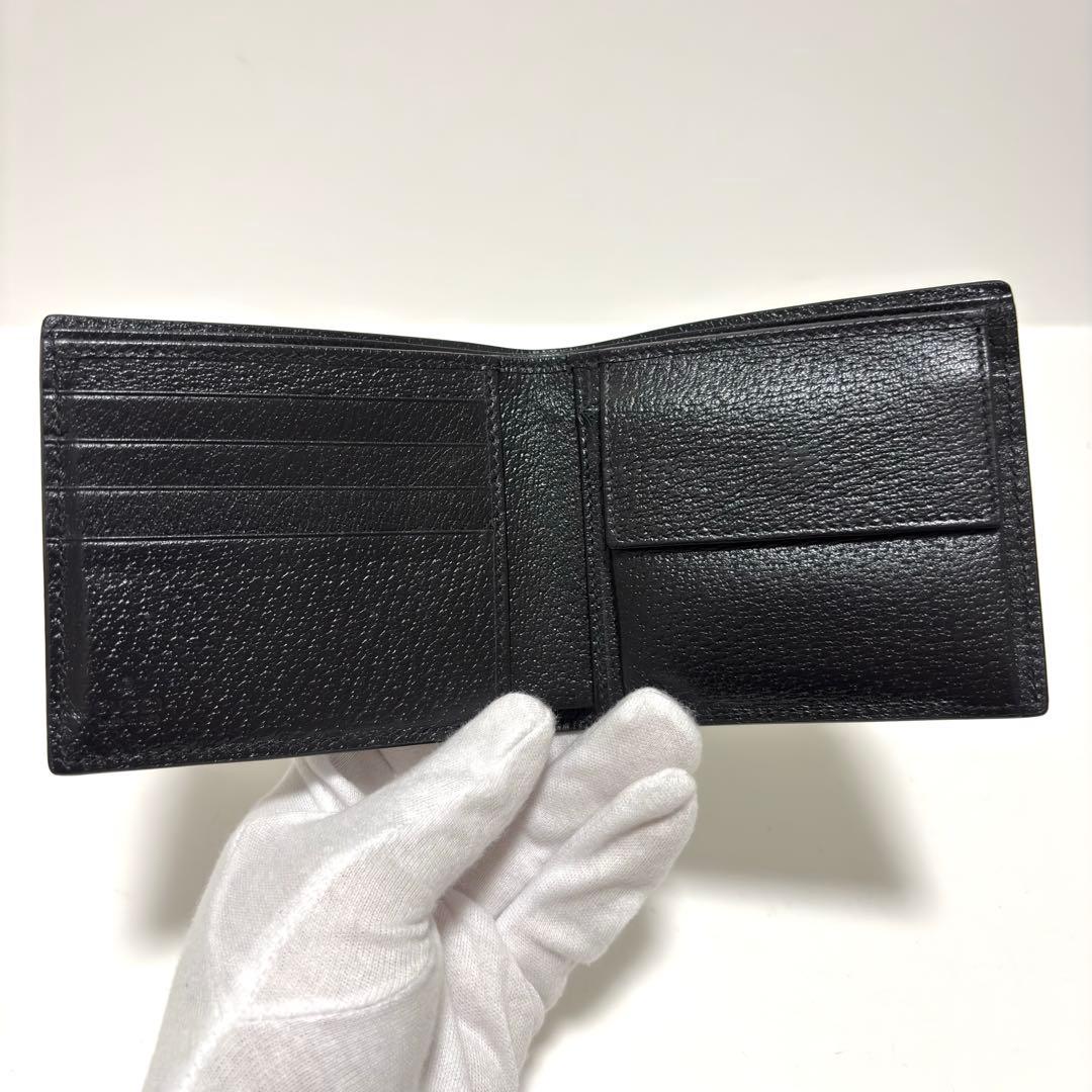 470箱付✨極美品✨GUCCI グッチ 二つ折り財布 GGマーモント レザー 黒