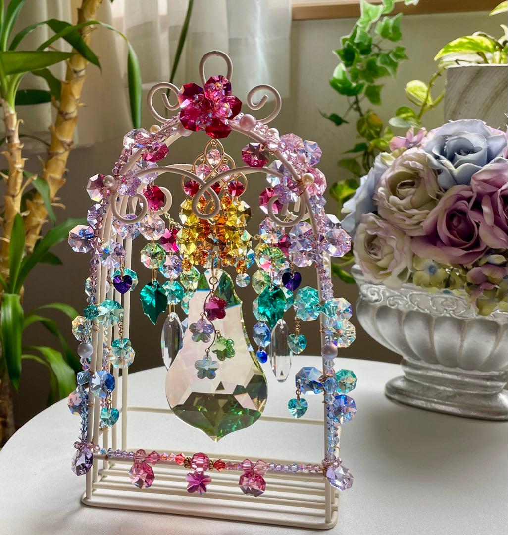 サンキャッチャー スワロフスキー 8930ルミナスグリーン100mm