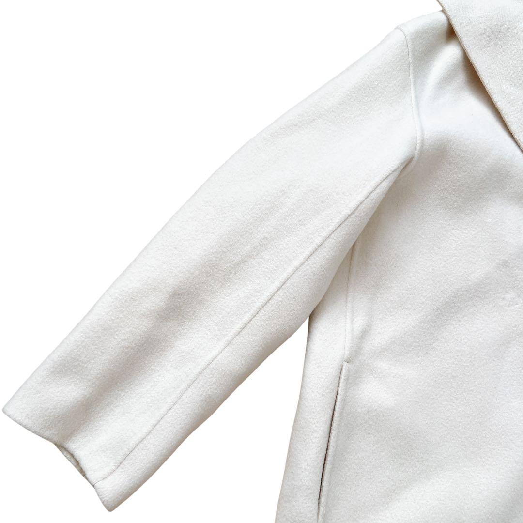 23区　ウールリバー フード付き ミドル丈コート　ライトベージュ　38