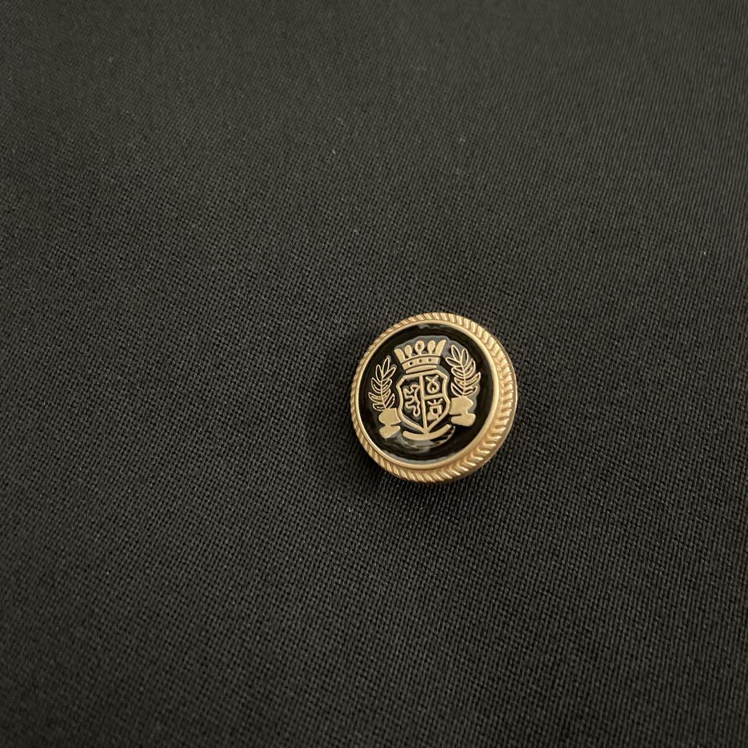 極上 漆黒ウール 黒金ボタン ダブルスーツ saint Laurentネクタイ