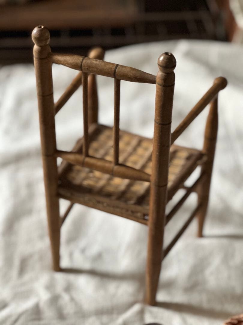 ⚫︎フランスアンティーク⚫︎古木のドール用チェア 椅子 ドールハウス パリ