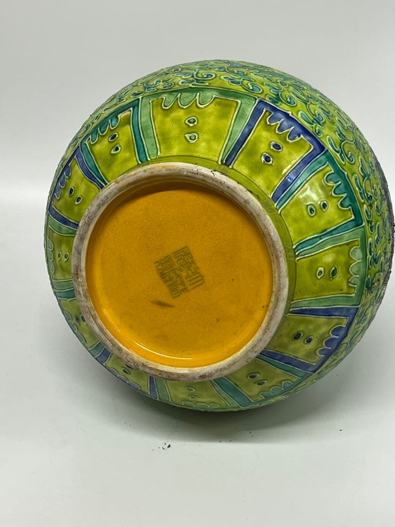 【整理品】極上 清時代龍鳳紋花瓶 /西す—43