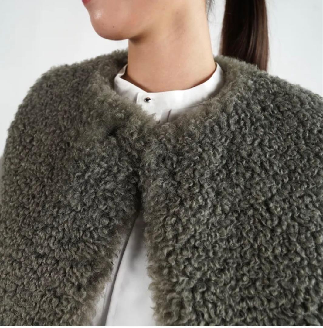 トップス FAUX SHEARLING CROPPED VEST(OLIVE DRAB)