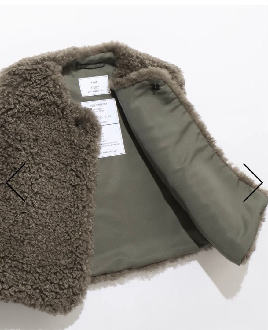 トップス FAUX SHEARLING CROPPED VEST(OLIVE DRAB)