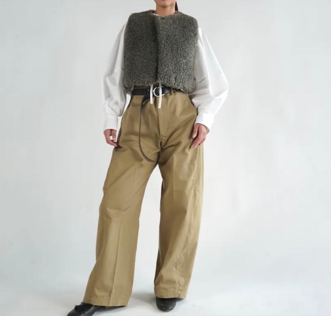 トップス FAUX SHEARLING CROPPED VEST(OLIVE DRAB)