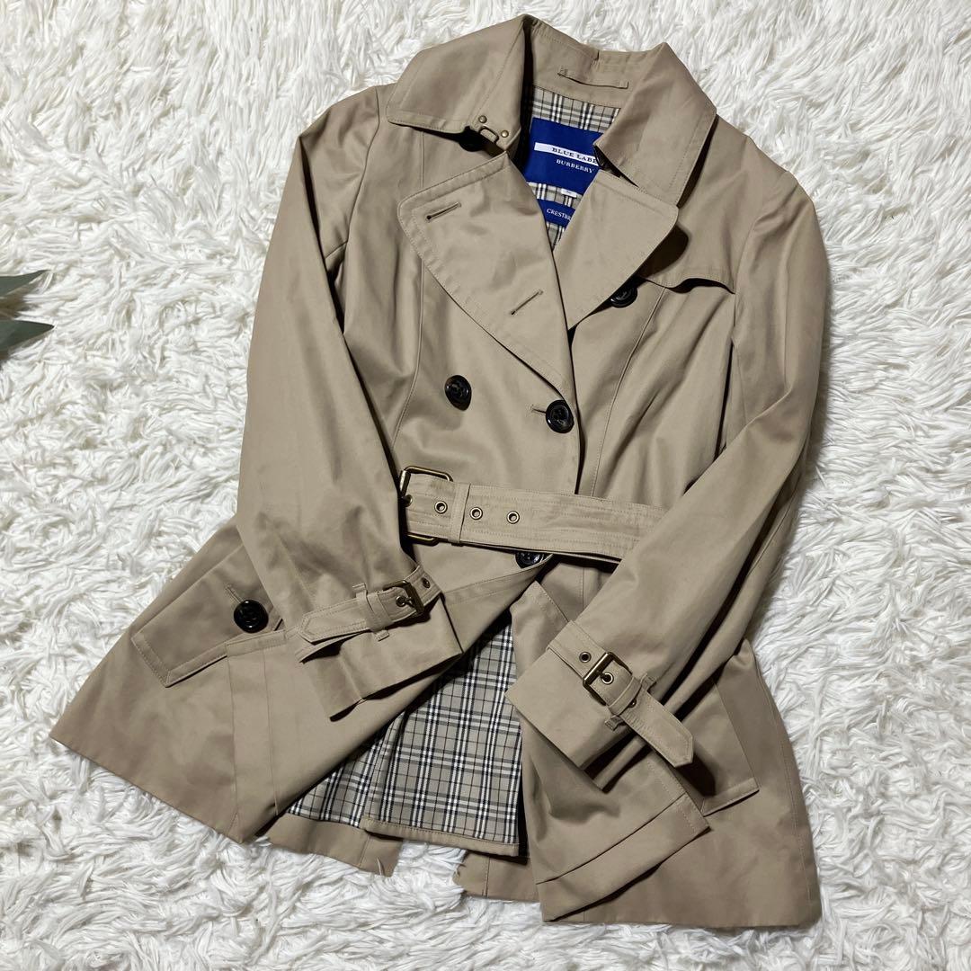 【BURBERRY】バーバリーブルーレーベル　トレンチコート　ベルト　36
