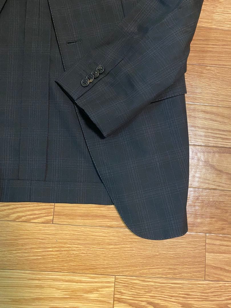 【美品】ポールスミスロンドン　ダークグレー チェック柄 スーツ セットアップ