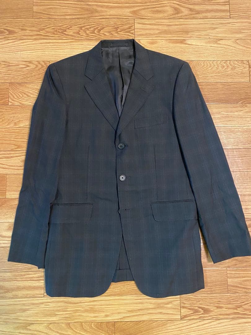 【美品】ポールスミスロンドン　ダークグレー チェック柄 スーツ セットアップ