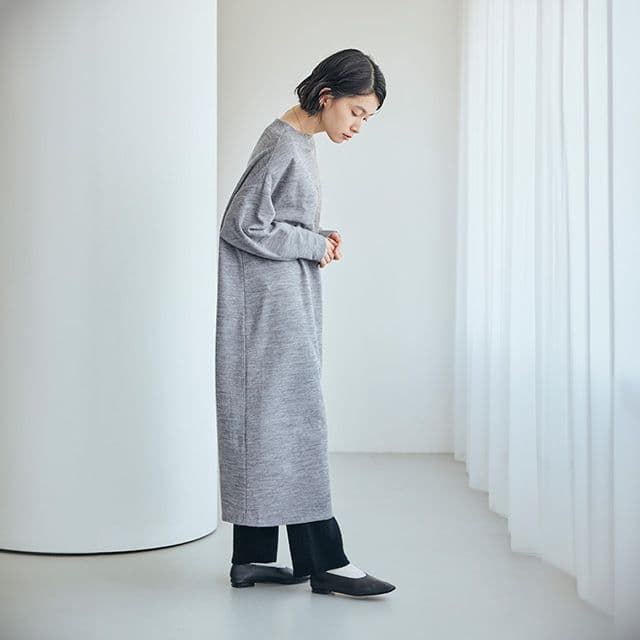 1757 　中川政七商店　重ね着ニットパンツ　鹿の子編み