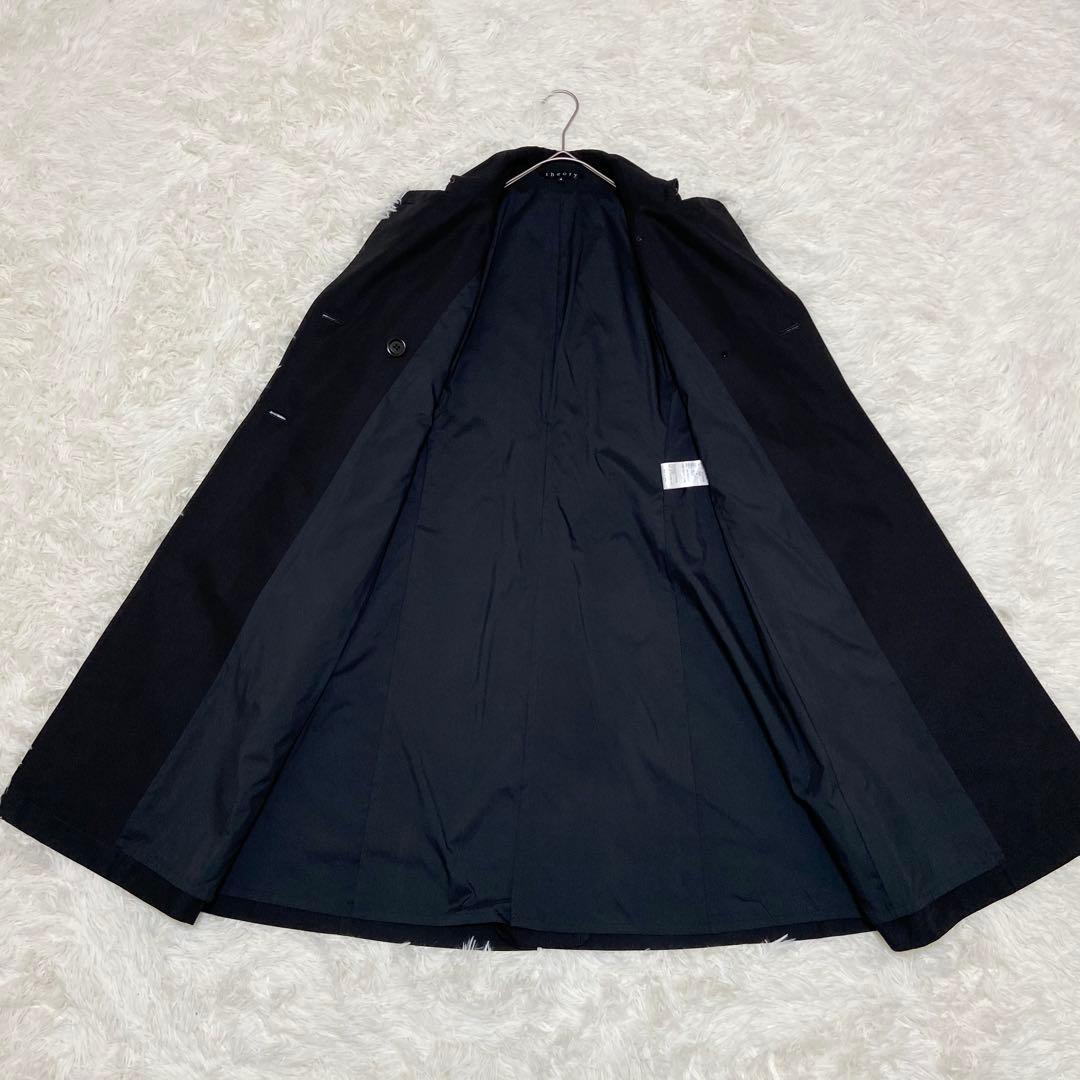限定❇️極美品 Theory ダブル トレンチコート ブラック シワになりにくい