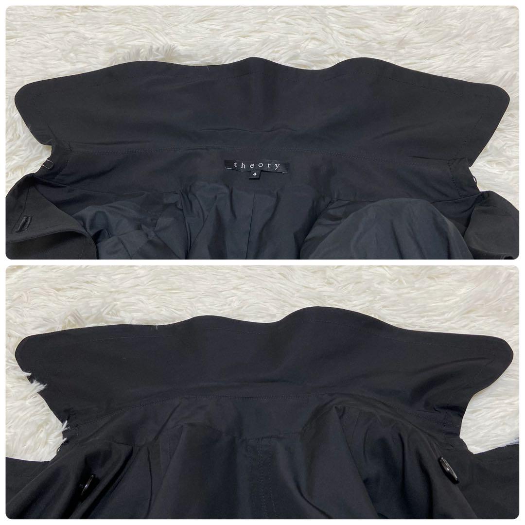 限定❇️極美品 Theory ダブル トレンチコート ブラック シワになりにくい