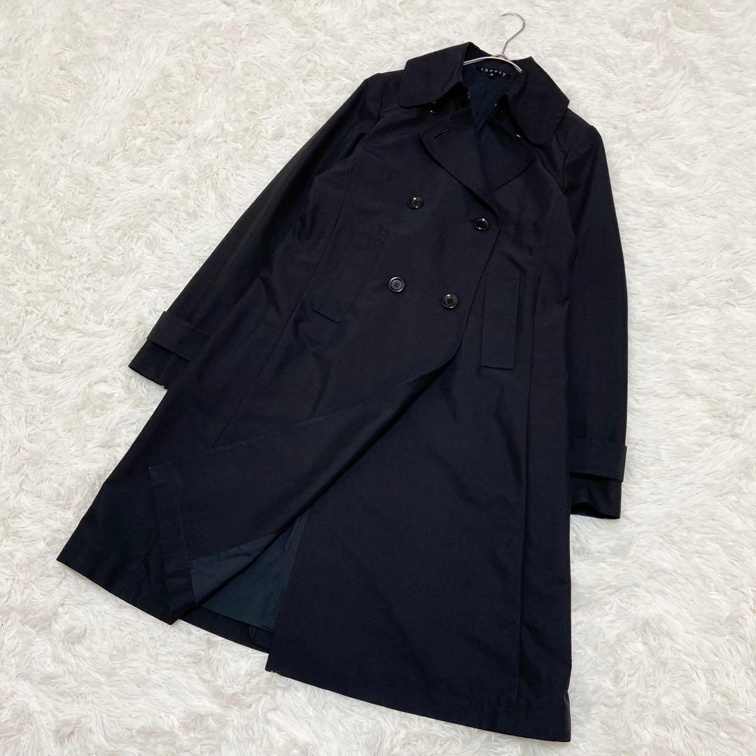 限定❇️極美品 Theory ダブル トレンチコート ブラック シワになりにくい