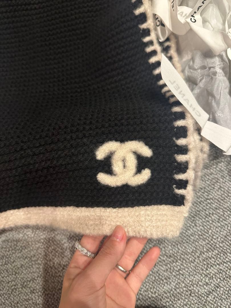 Chanel シャネル マフラー　大判　カシミア