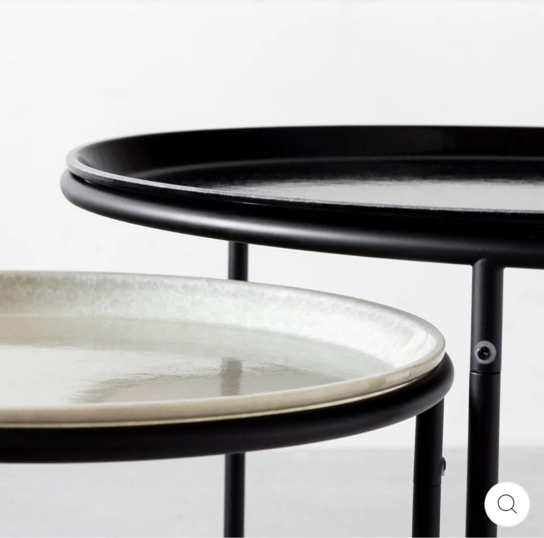 カナデモノ CAMBRO製トレー ローテーブル ブラック & ホワイト