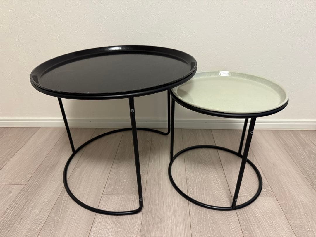 カナデモノ CAMBRO製トレー ローテーブル ブラック & ホワイト