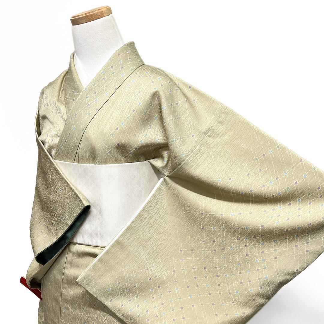 小紋　洗える着物　変わり格子　流線　網目　着物　123b d ms