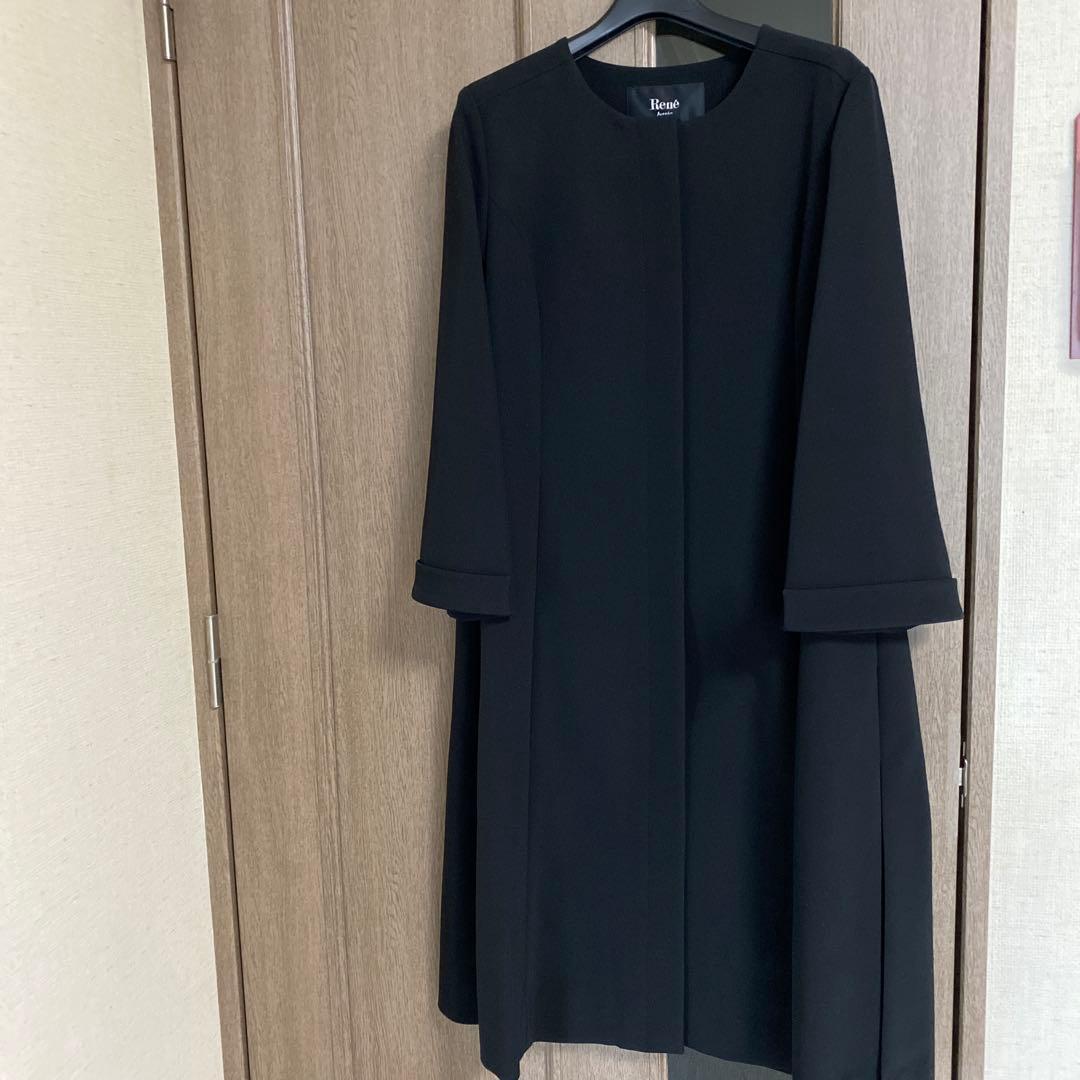 ルネ　ノーカラーコート　36