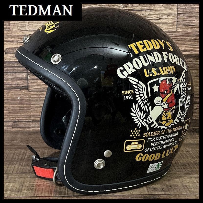 専用　テッドマン TMH07 レッドデビル バイク ジェットヘルメット M