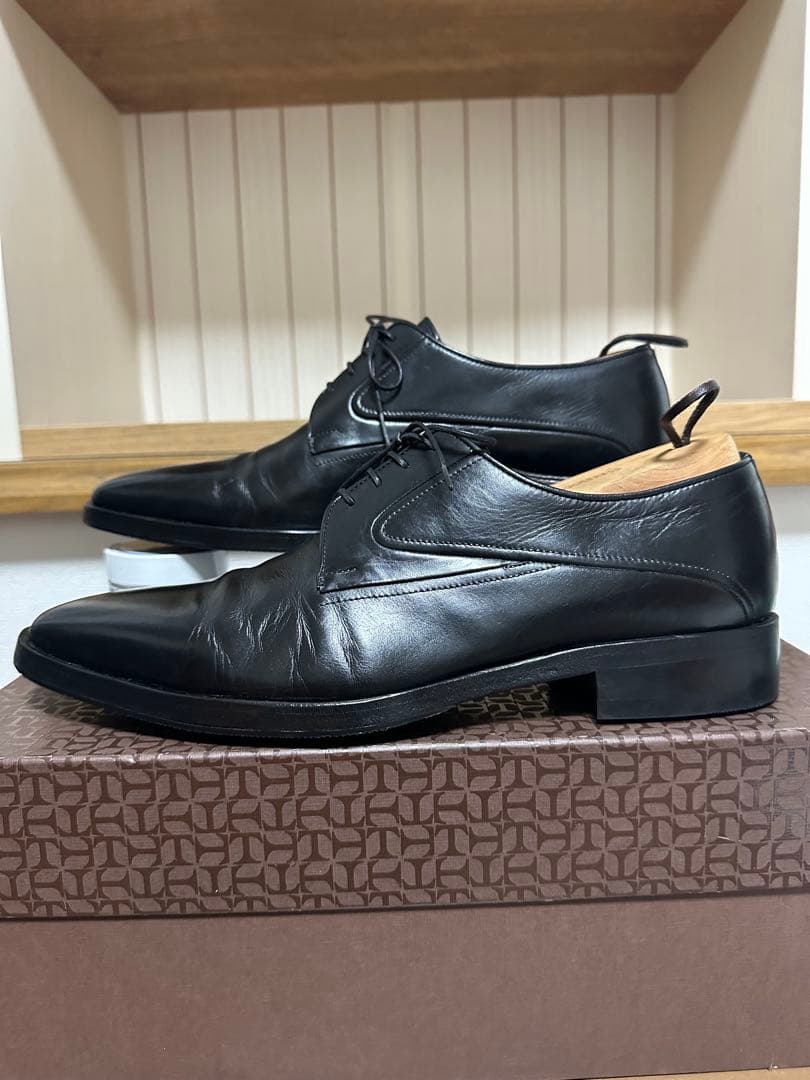 【着用1回極美品】a.testoni ストレートチップ黒UK6.5 25.5cm