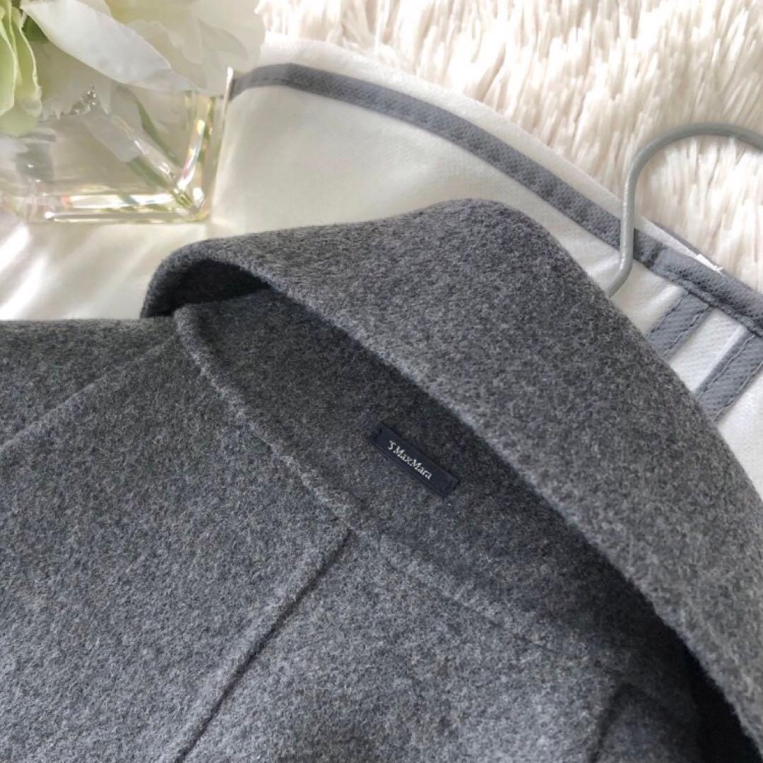 新品タグ付【'S MAX MARA】42クチートアマーノグレーベルテッドシルク