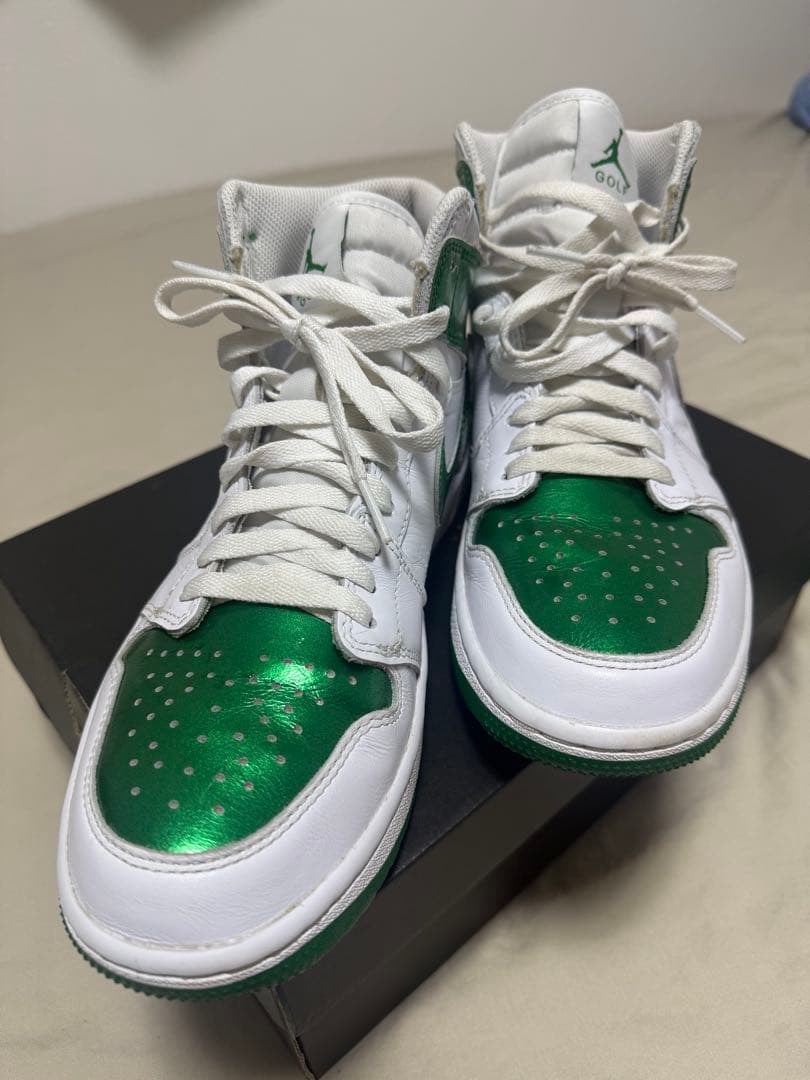 【美品】NIKE ジョーダン　ゴルフシューズ　26cm メタリックグリーン