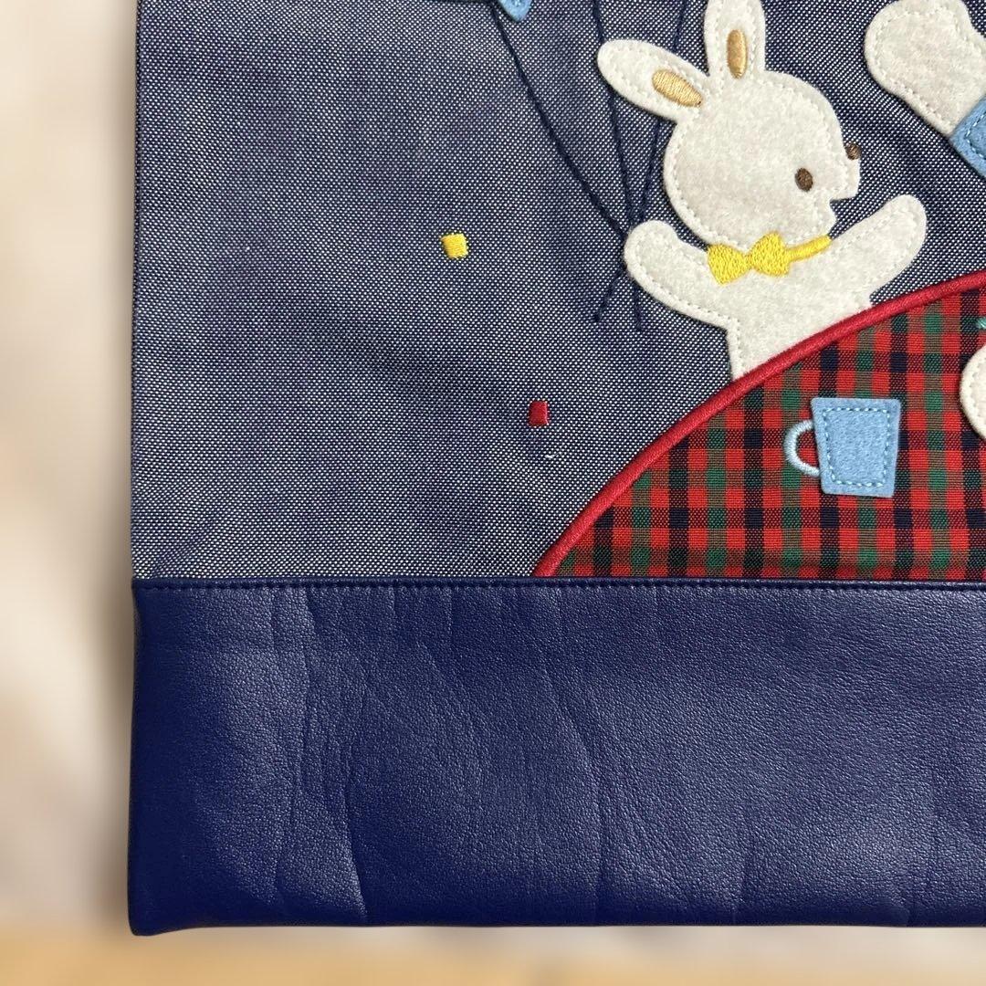 ファミリア　バースデー　お誕生日 デニム トートバッグ レッスンバッグ 鞄　青