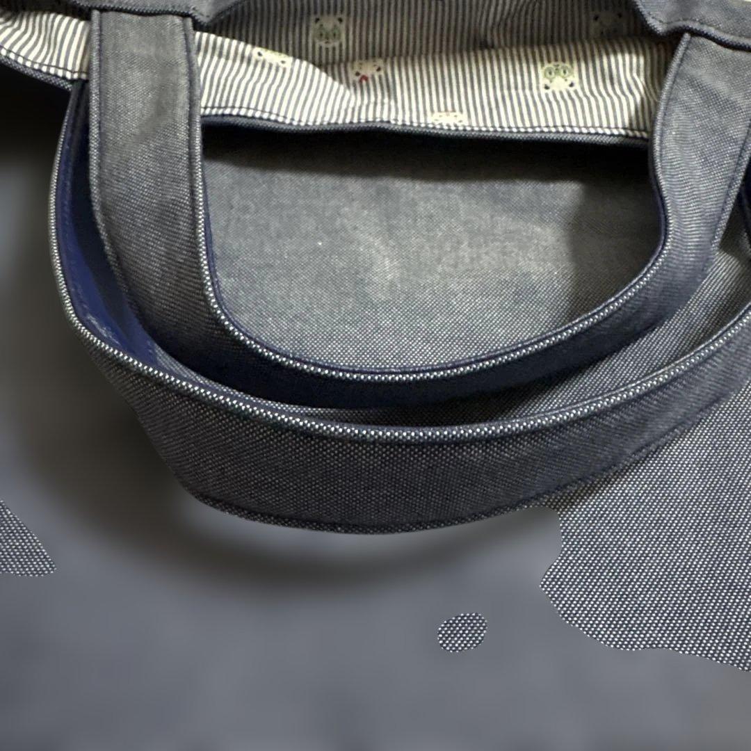 ファミリア　バースデー　お誕生日 デニム トートバッグ レッスンバッグ 鞄　青