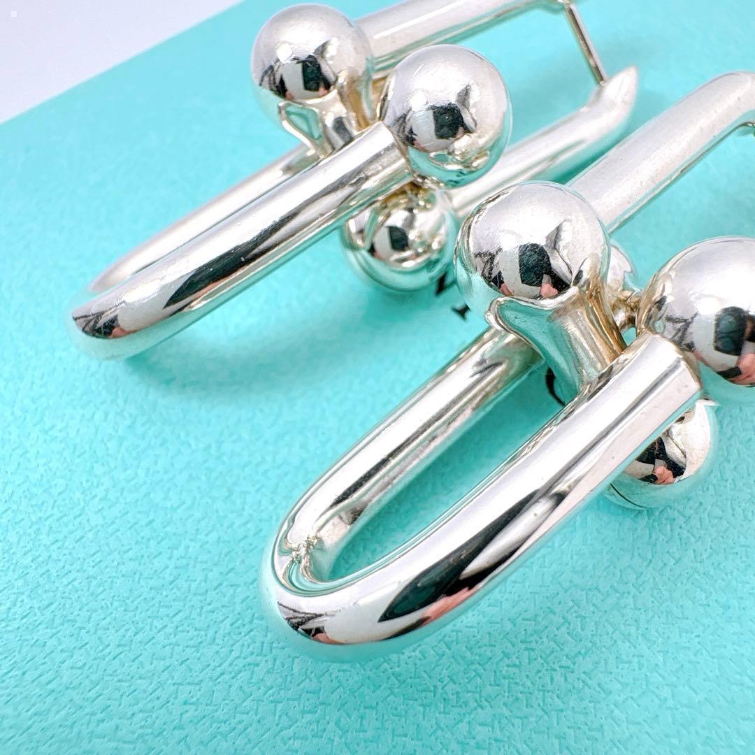 美品 ティファニー ハードウェア リンク エクストララージ ピアス シルバー