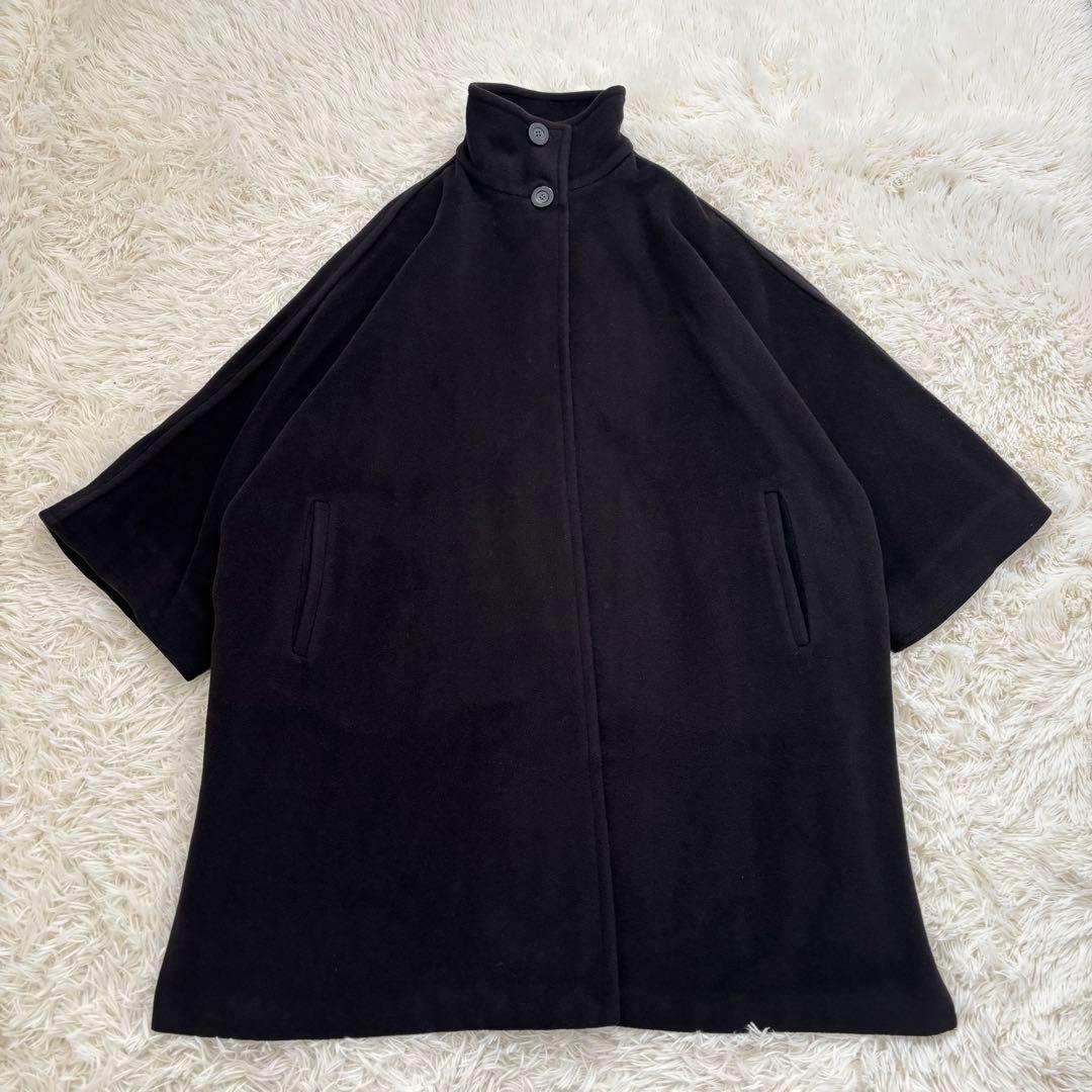 MaxMara マックスマーラ ウール×カシミヤ　ケープ風コート サイズ40 黒