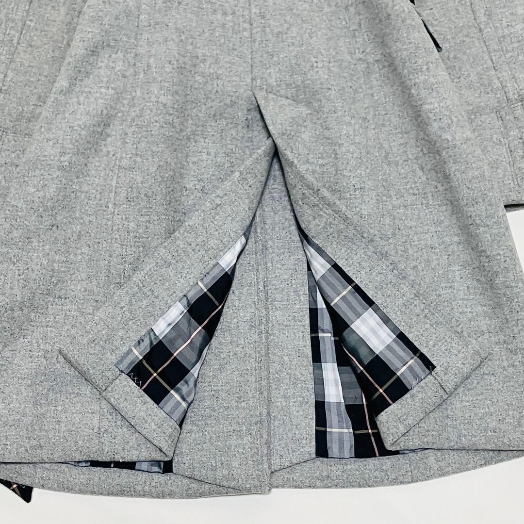 美品✨バーバリーブルーレーベル　ベルテッドコート　ロング　アンゴラ　チェック