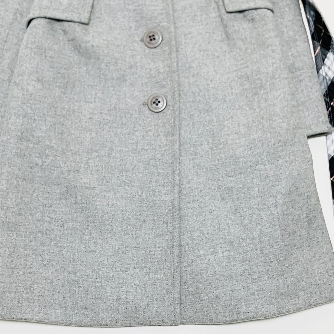 美品✨バーバリーブルーレーベル　ベルテッドコート　ロング　アンゴラ　チェック