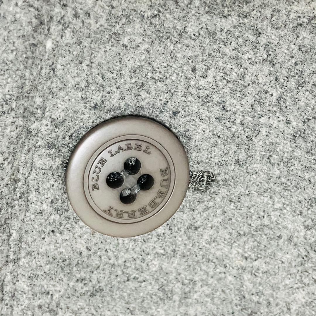 美品✨バーバリーブルーレーベル　ベルテッドコート　ロング　アンゴラ　チェック