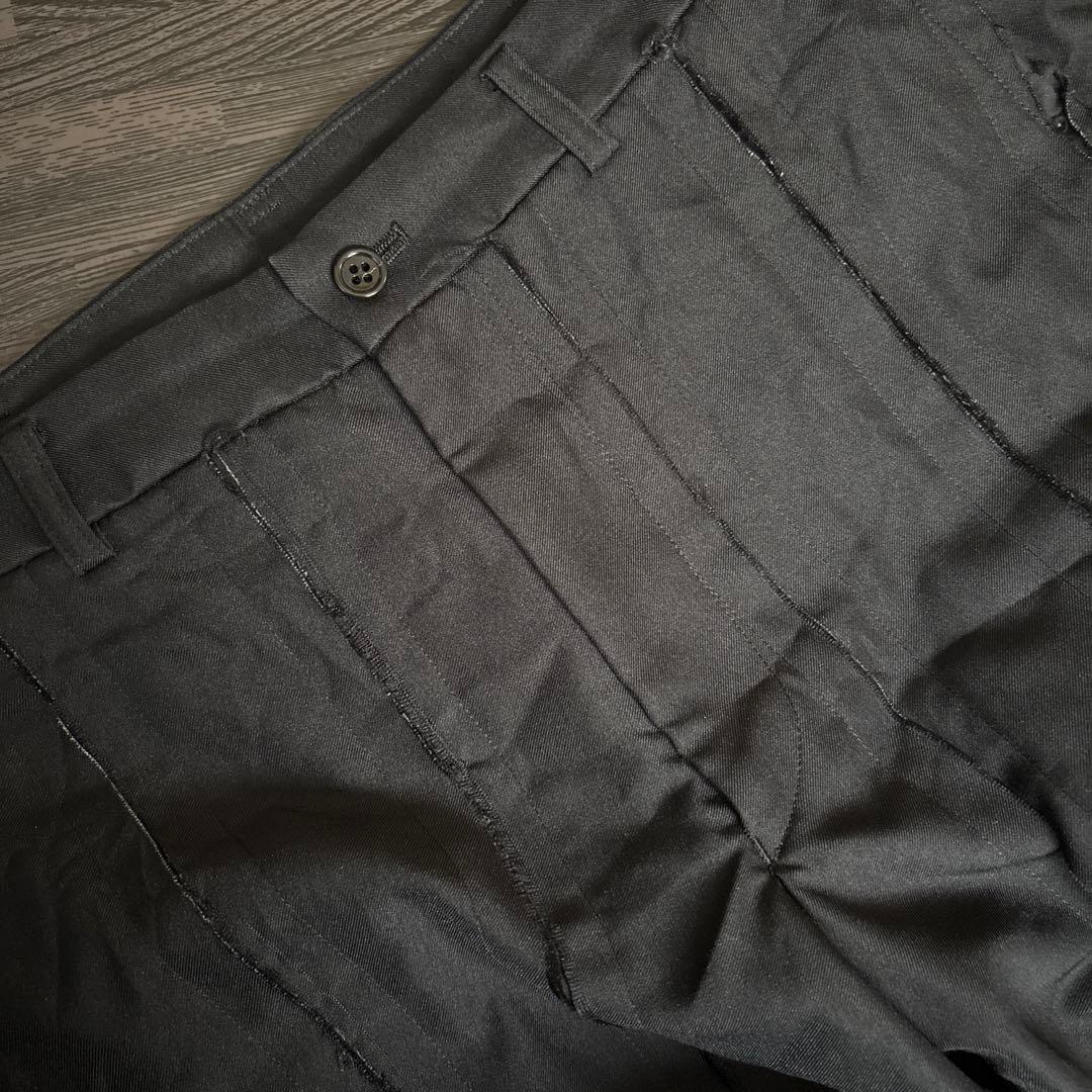 250 BLACK コムデギャルソン　ハイウエスト　タックテーパードパンツ