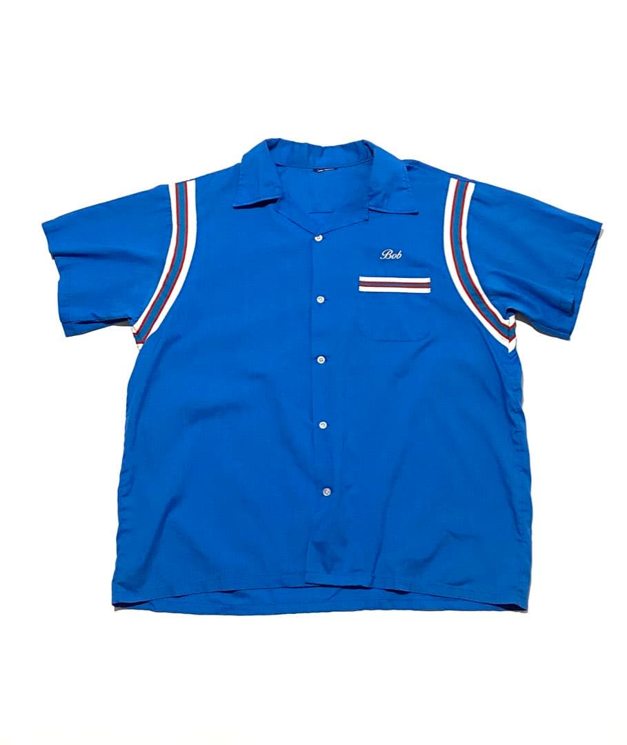 80’s~ビンテージ HILTON? ボウリングシャツ ユニフォーム プリント