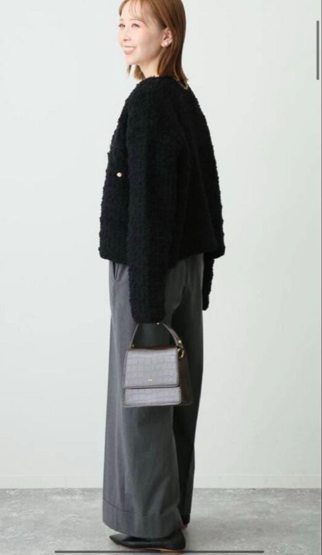 SLOBE IENA ブラック ノーカラージャケット