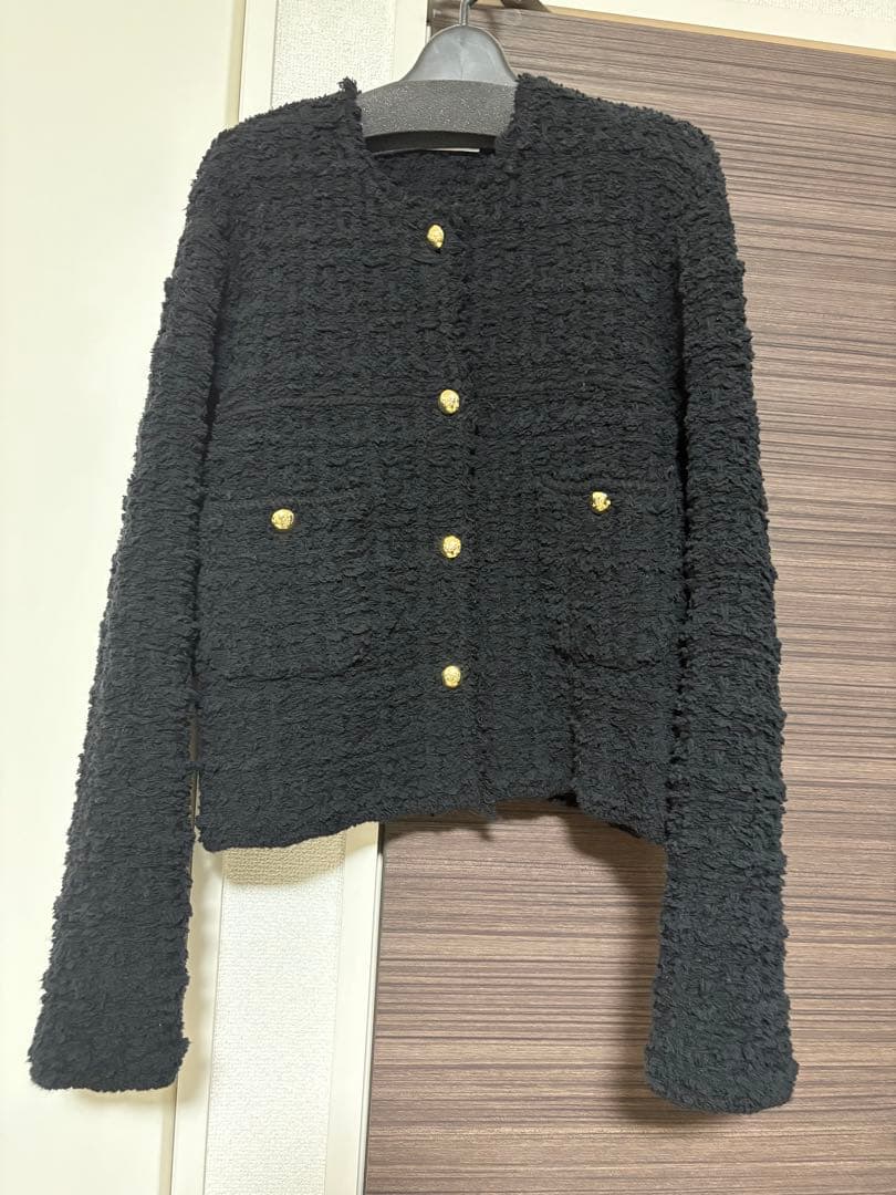 SLOBE IENA ブラック ノーカラージャケット