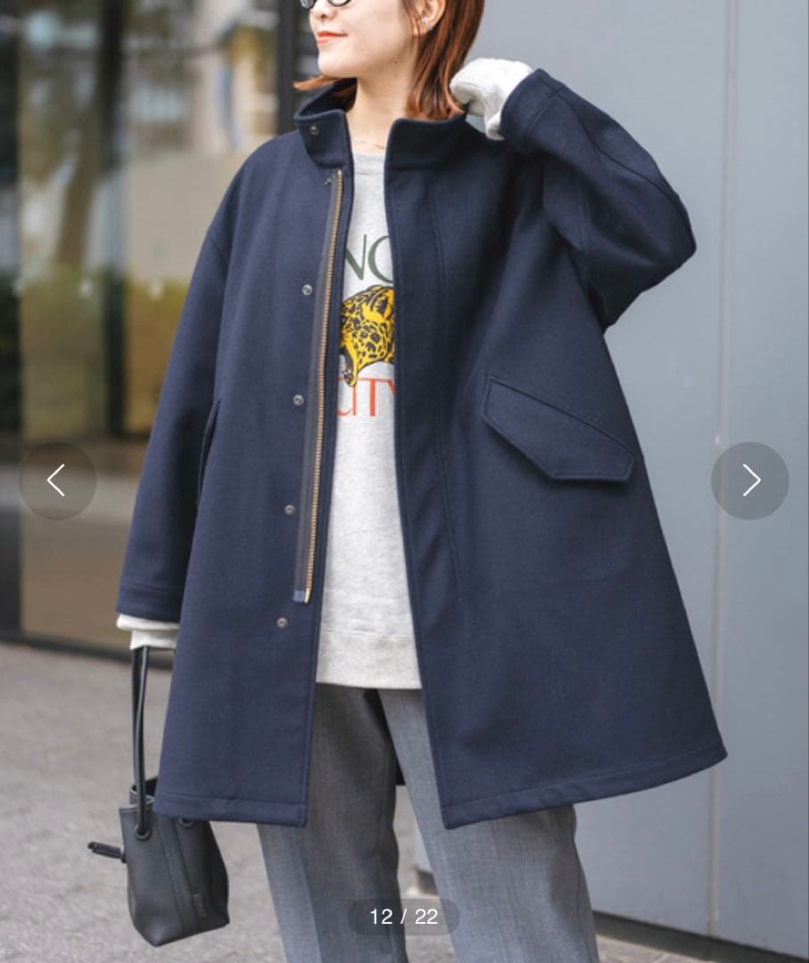 極美品スピックアンドスパン　メルトンフィールドコート