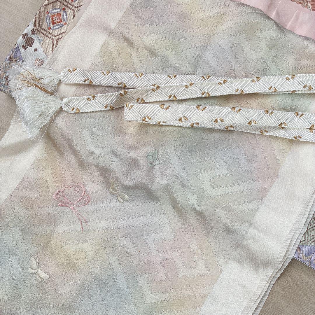 色無地　フルセット　着物　スモールサイズ　Sサイズ　正絹　ほていや　一つ紋　N3