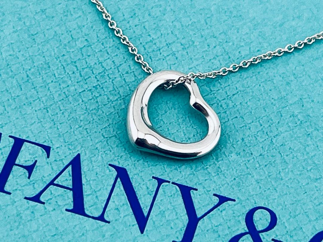 c961 美品　ティファニー　オープンハート　ネックレス　シルバー　925