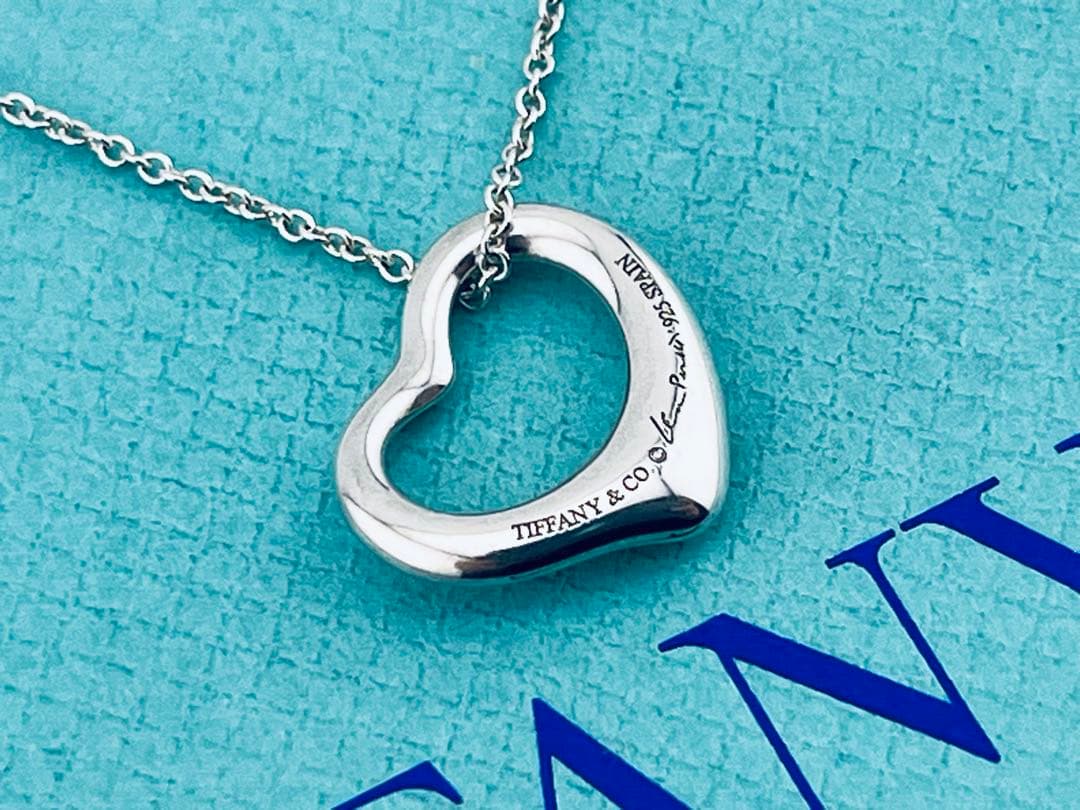 c961 美品　ティファニー　オープンハート　ネックレス　シルバー　925
