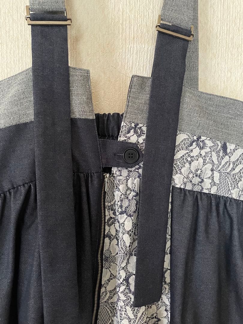 美品エイミーロウ　レース切り替えデニムワンピ　定価¥20000 サイズＦ