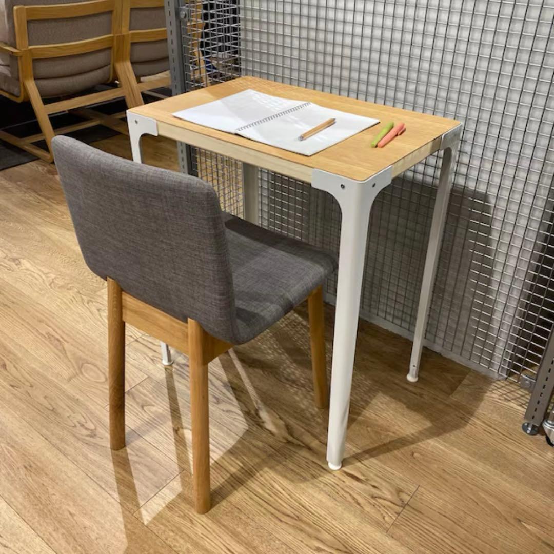 無印良品　スチール脚　木製デスク　オーク材突板　廃盤品　取説・元箱あり