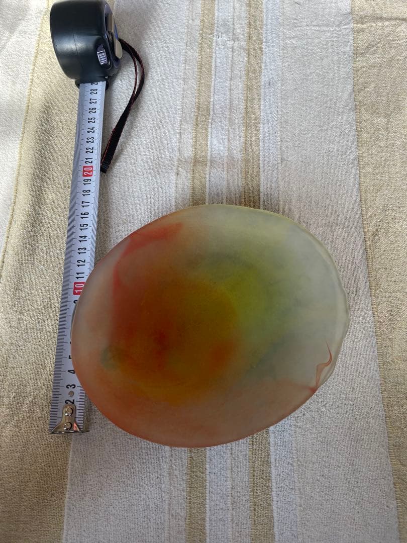 北一硝子アンティーク希少グラデーションカラーオーバル型プレート4枚セット