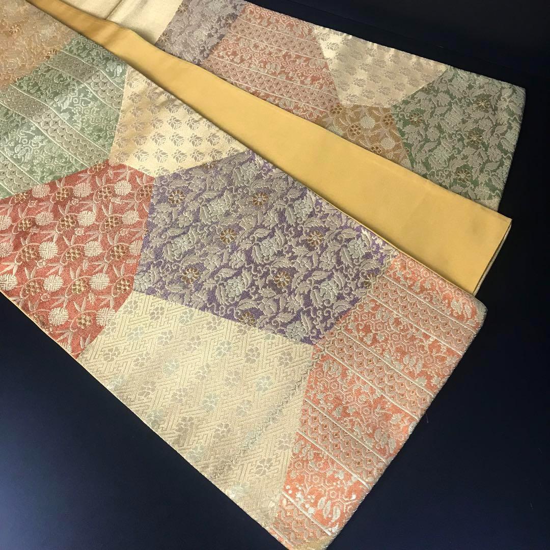 ZF-918 袋帯 正絹 金箔 六通 金彩 金糸 高級 逸品