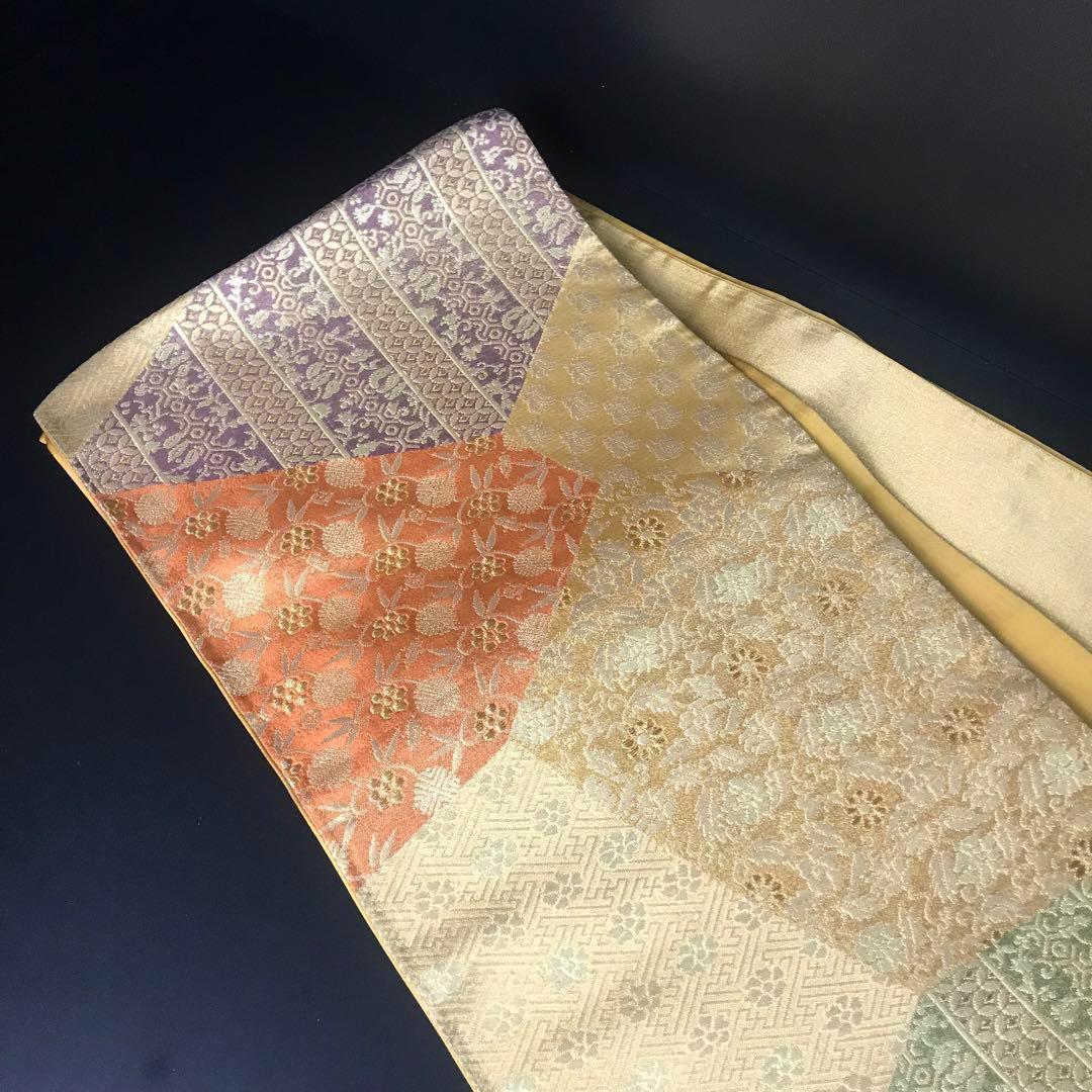 ZF-918 袋帯 正絹 金箔 六通 金彩 金糸 高級 逸品