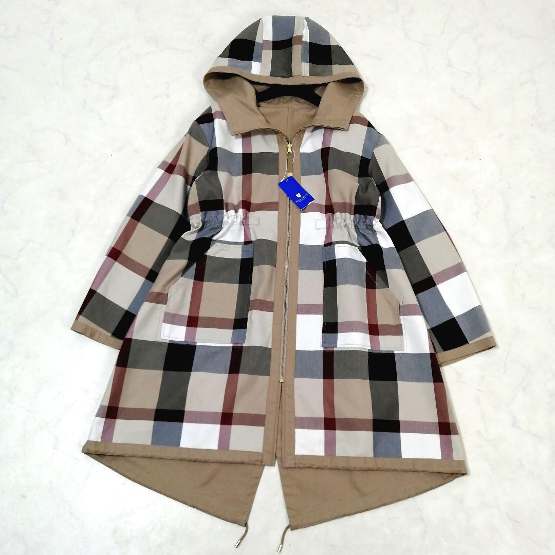 タグ付✨ ブルーレーベル　チェック コンパクト リバーシブルコート　近年　38