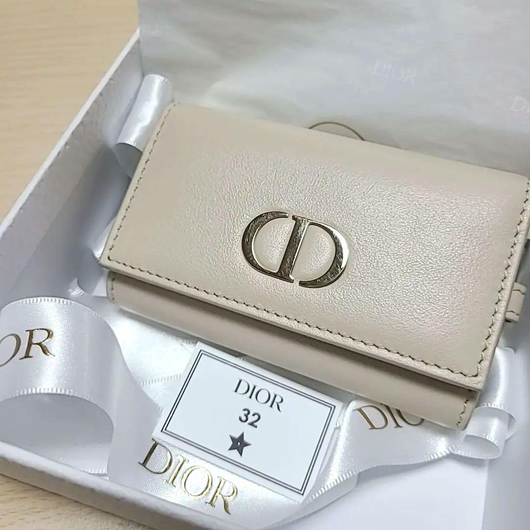 DIOR ベージュ レザー キーケース