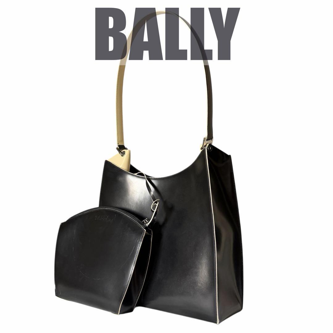 美品 BALLY バリー レザー トートバッグ ショルダー ハンド ポーチ付き