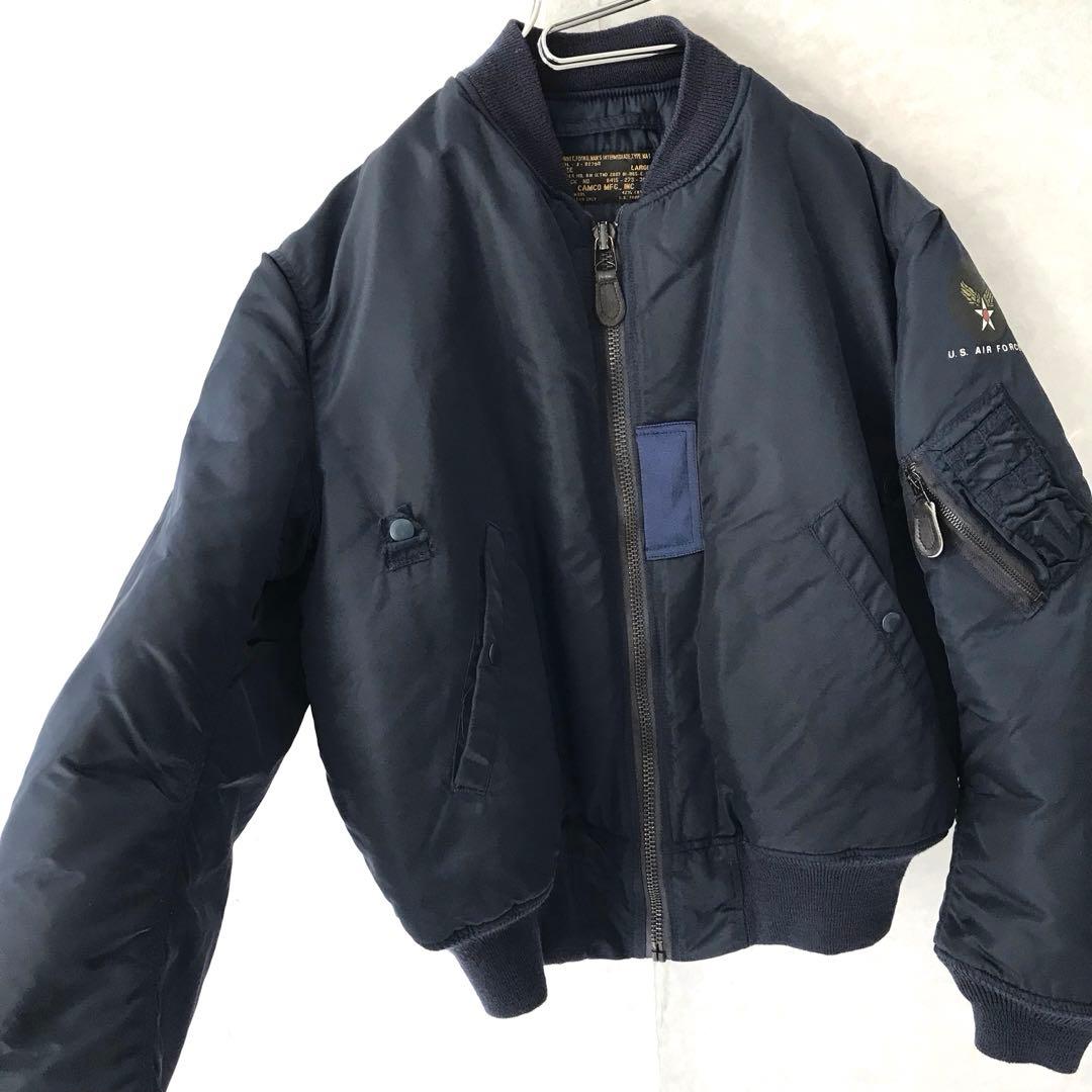 CAMCO MA-1 フライトジャケット 丈短 美品 レア ネイビー L