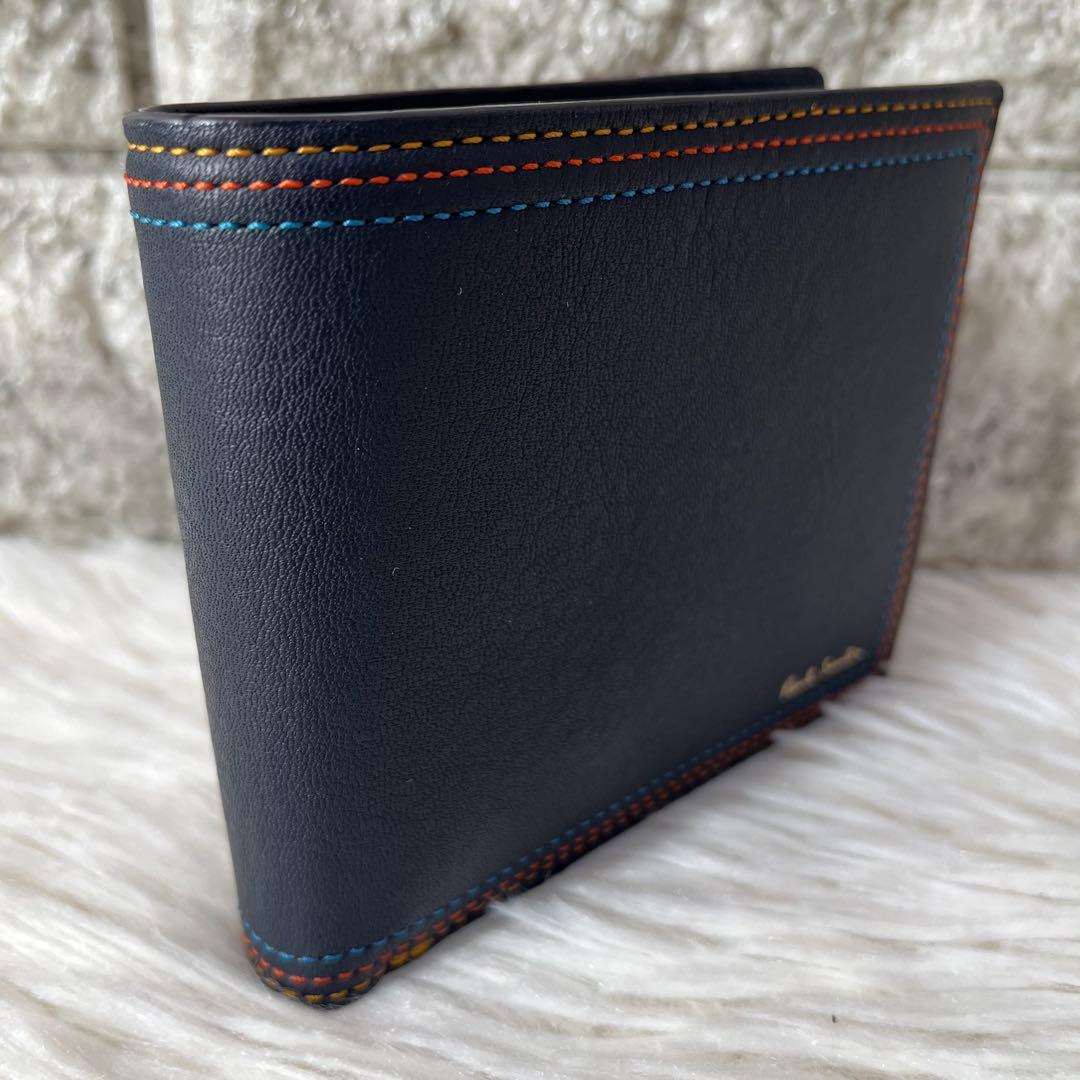【新品未使用】ポールスミス　PSC694 ストライプステッチ　二つ折り財布